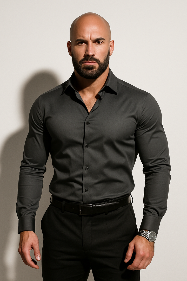 Men’s Modern Shirt with Point Collar and Button Cuffs