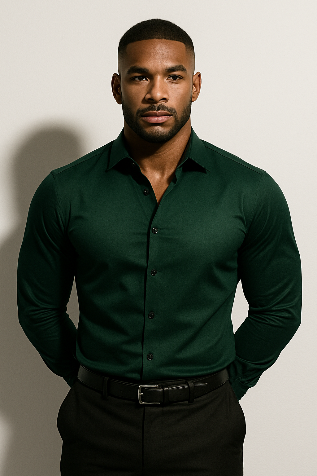 Men’s Modern Shirt with Point Collar and Button Cuffs