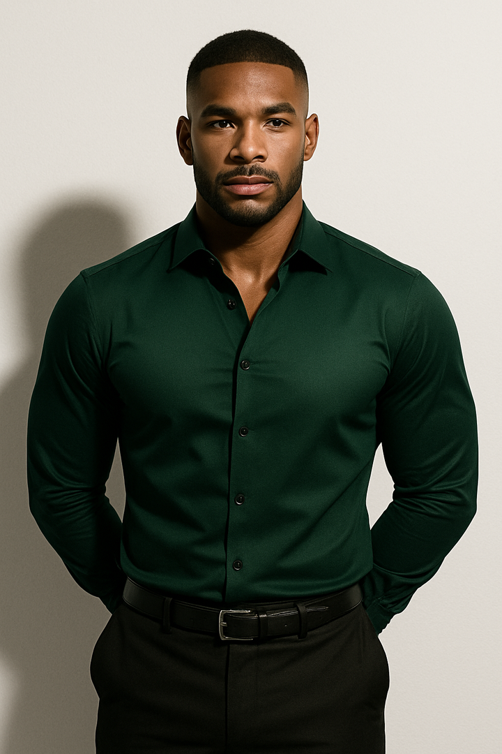 Men’s Modern Shirt with Point Collar and Button Cuffs