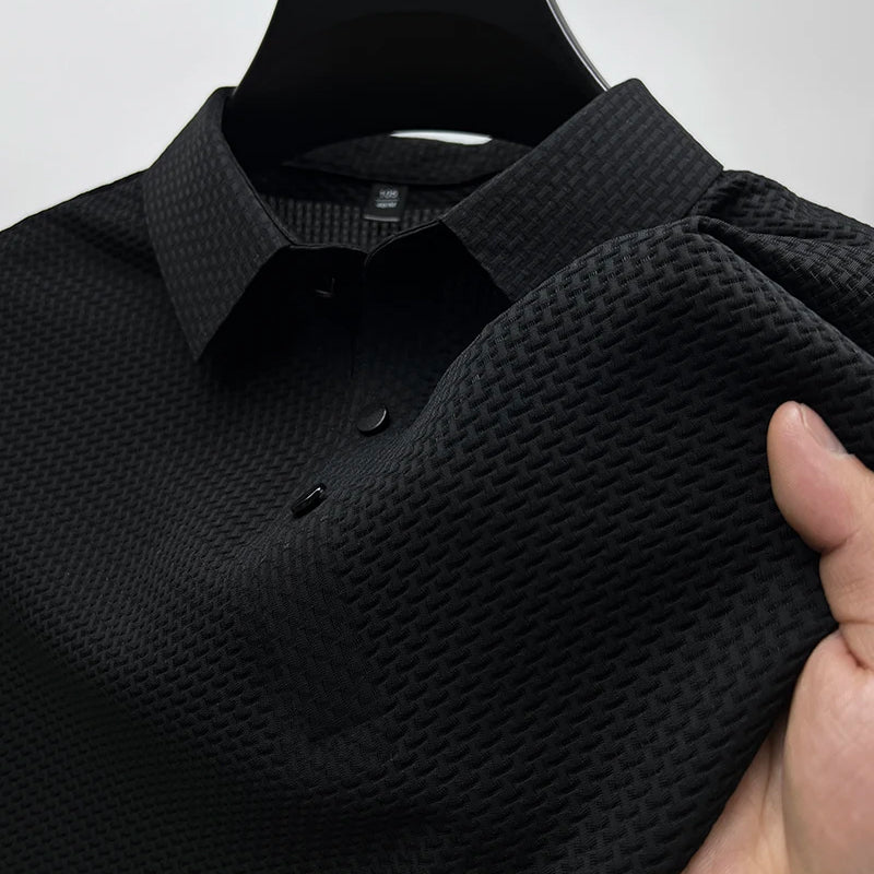 Mens Polo Shirt with Polo Collar and Button‑Down Placket