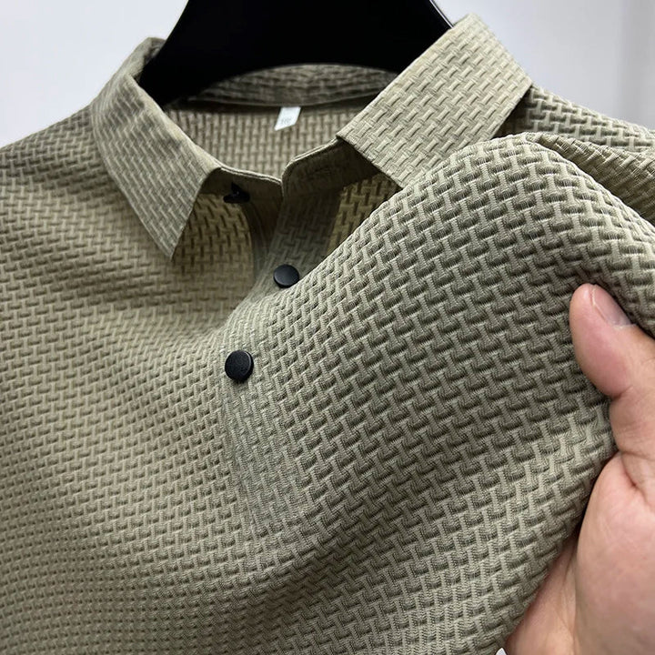 Mens Polo Shirt with Polo Collar and Button‑Down Placket