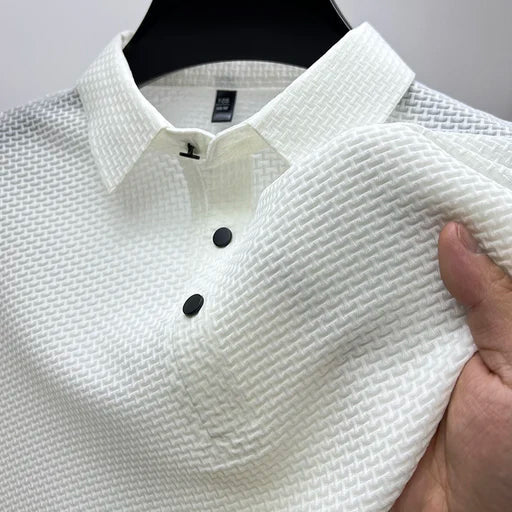 Mens Polo Shirt with Polo Collar and Button‑Down Placket