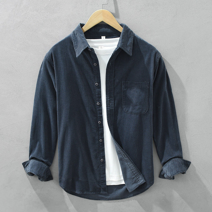 Men’s Retro Shirt with Long Sleeves and Vintage Design
