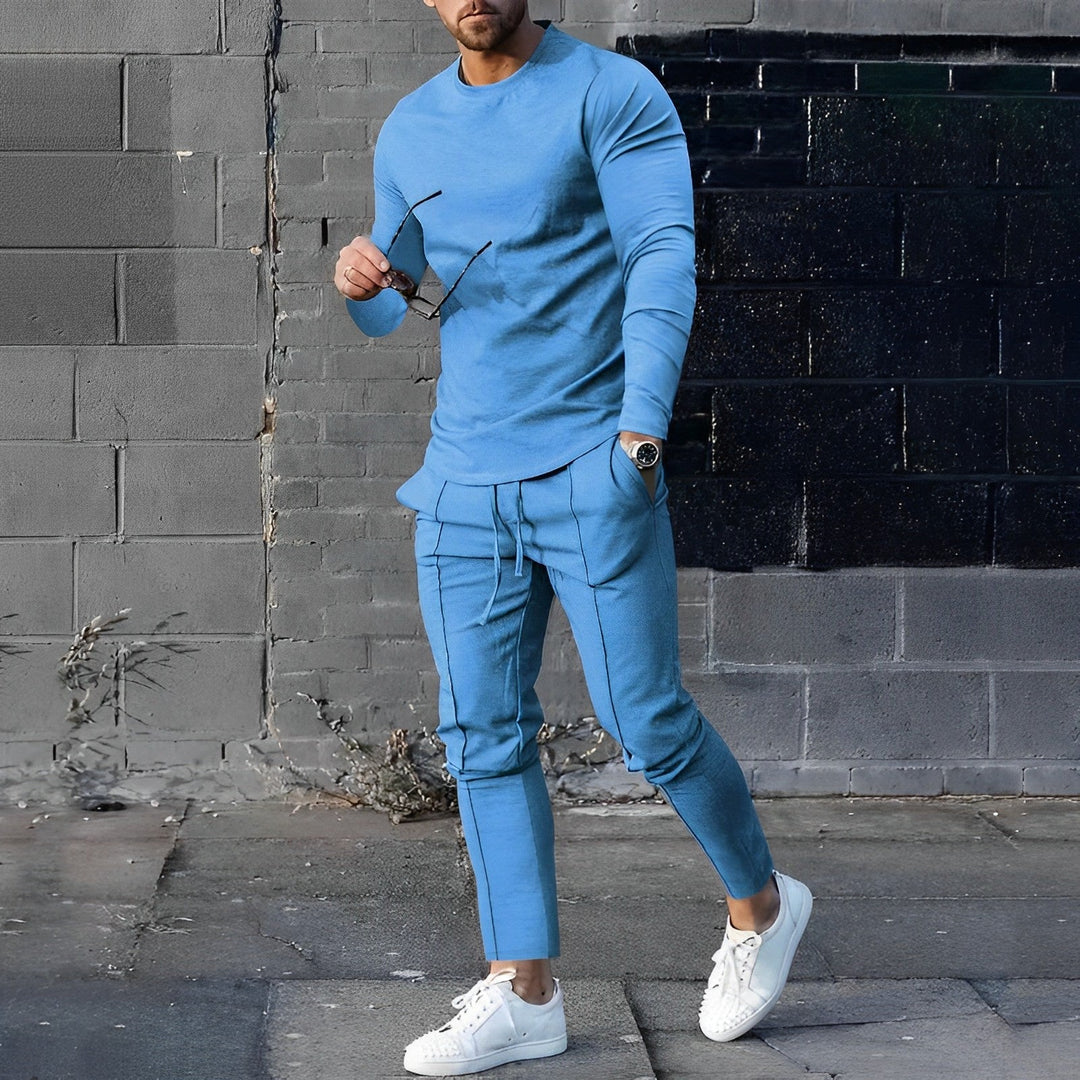 Men’s Set with Elastic and Straight Leg Pants