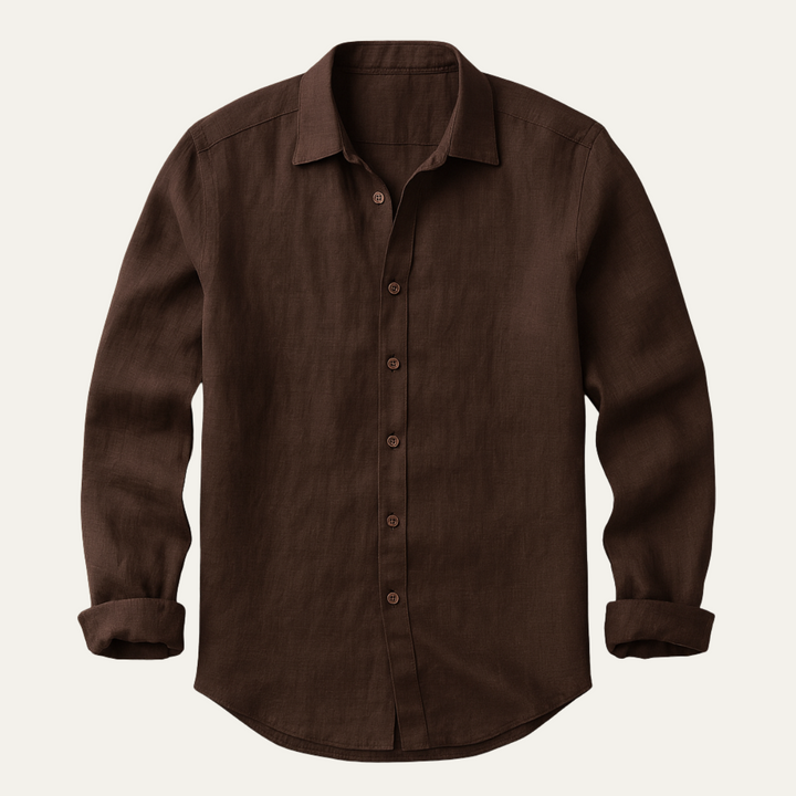 Mens Shirt with Button-Down Front and Long Sleeves