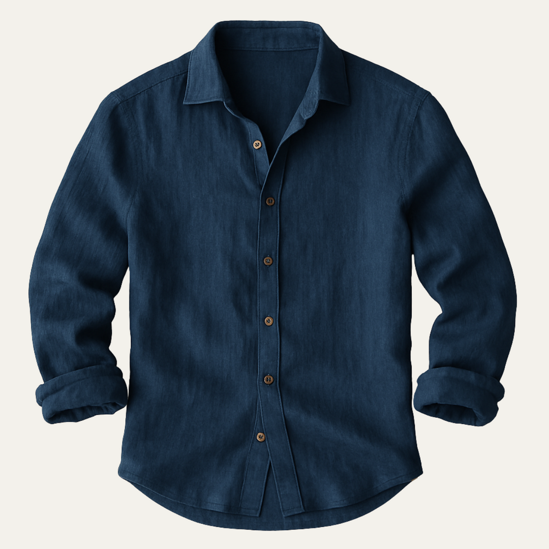 Mens Shirt with Button-Down Front and Long Sleeves