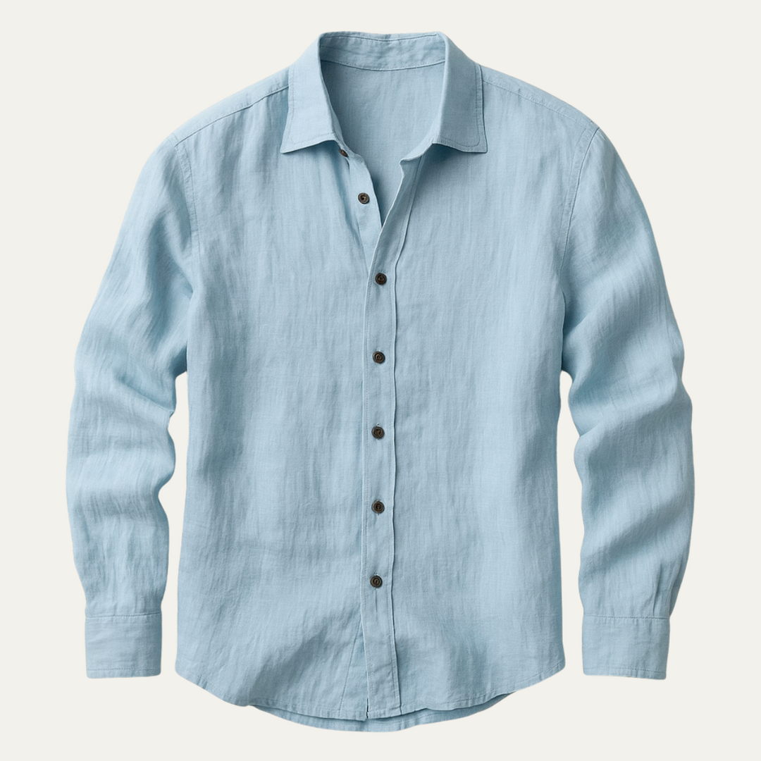 Mens Shirt with Button-Down Front and Long Sleeves