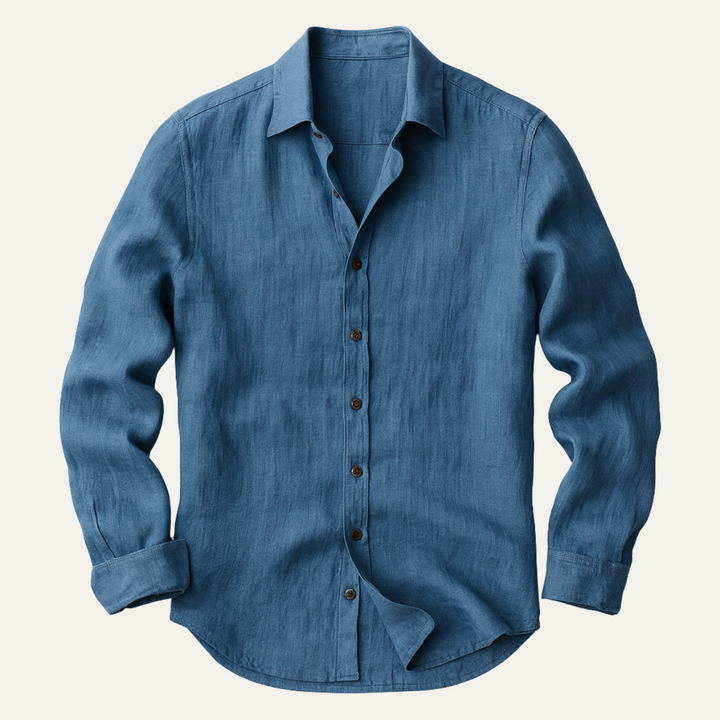 Mens Shirt with Button-Down Front and Long Sleeves