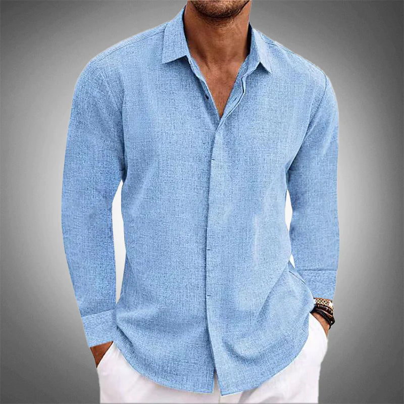 Mens Shirt with Button Closure and Long Sleeves