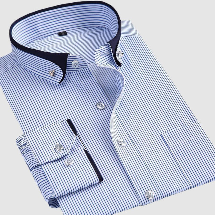 Men’s Shirt with Turn-Down Collar and Full-Length Sleeves
