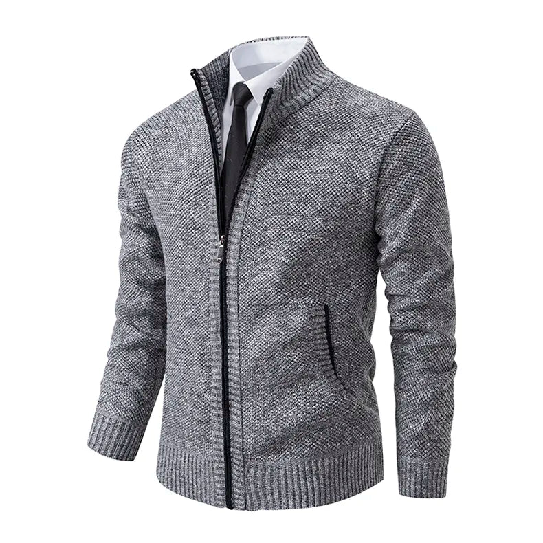 Men’s Vest with Zip-Up Closure and Ribbed Cuffs