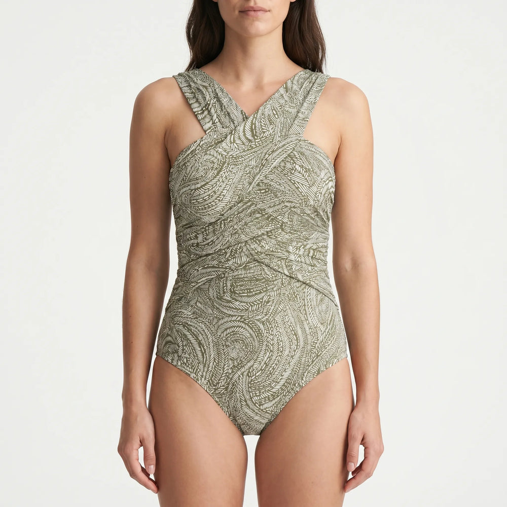 Palmova - Cross-Front Ruched One-Piece Swimsuit