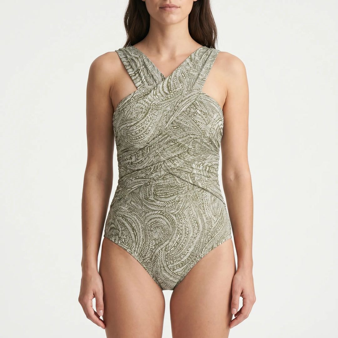 Palmova - Cross-Front Ruched One-Piece Swimsuit