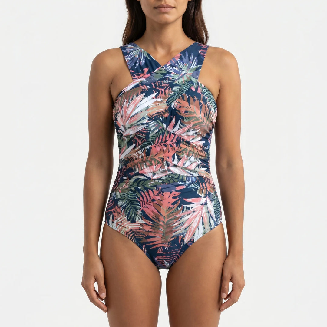 Palmova - Cross-Front Ruched One-Piece Swimsuit