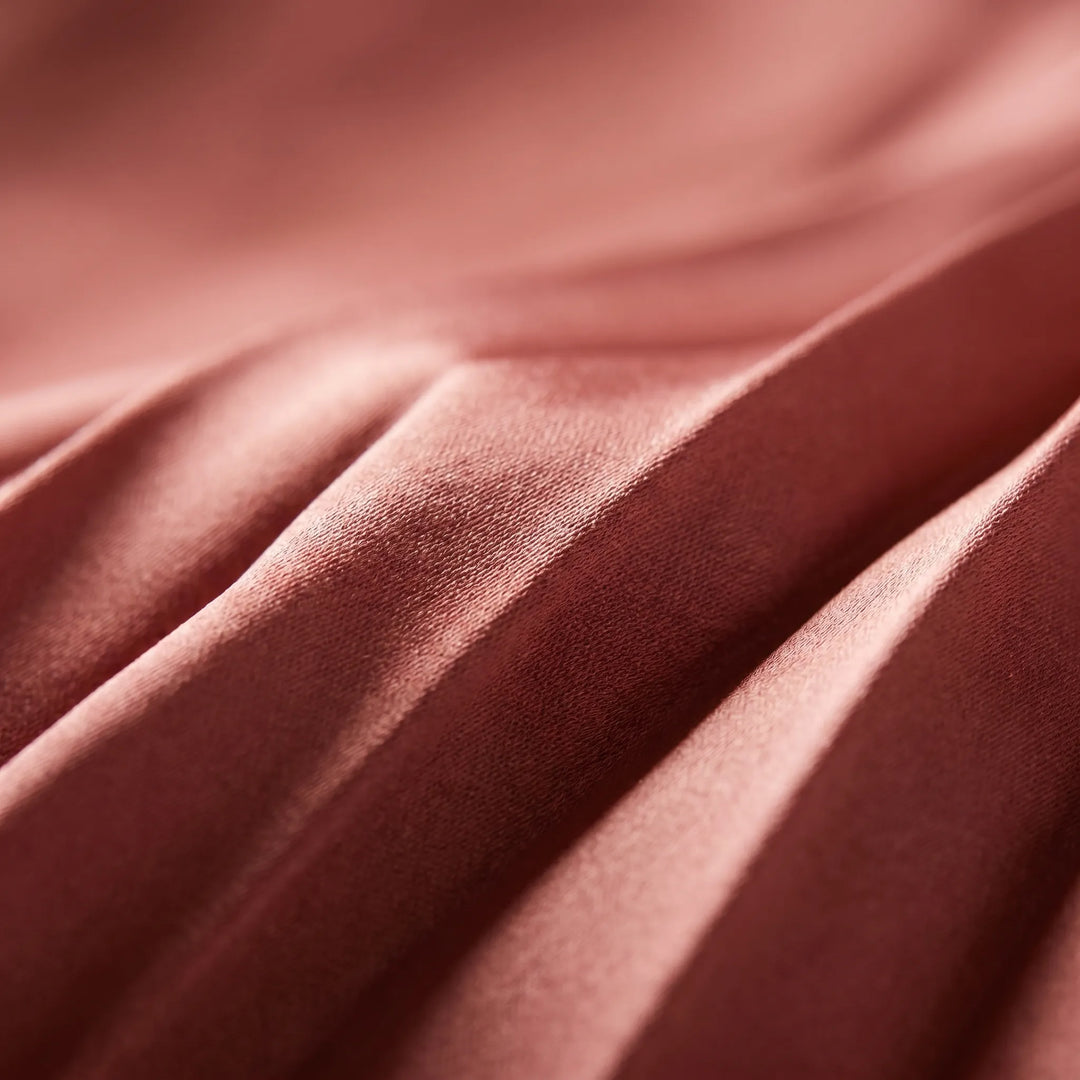 Velvara - Pleated V-Neck Maxi Dress