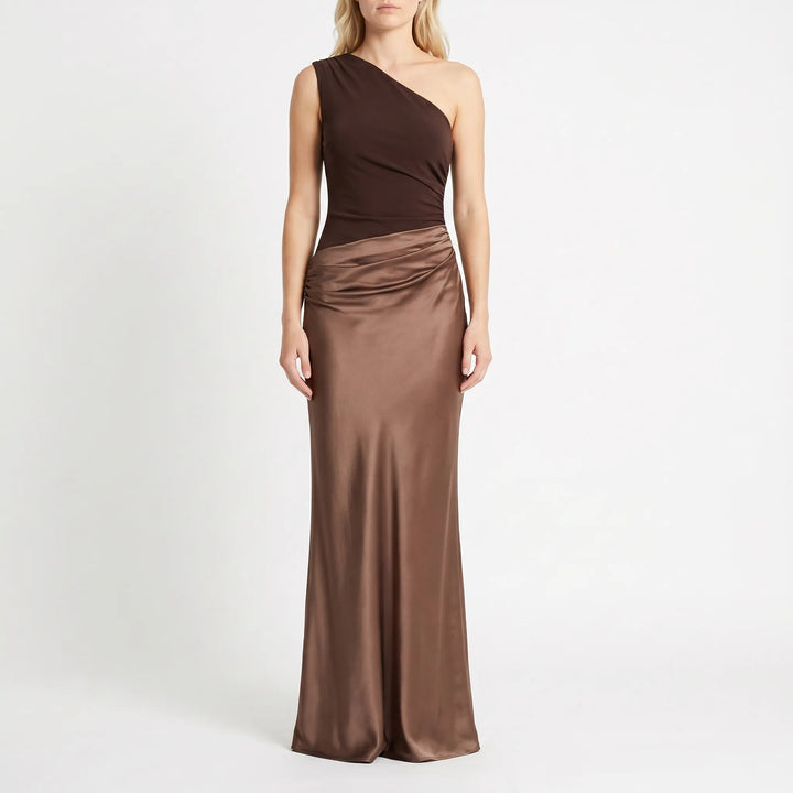 Velvoria - One-Shoulder Floor-Length Formal Gown