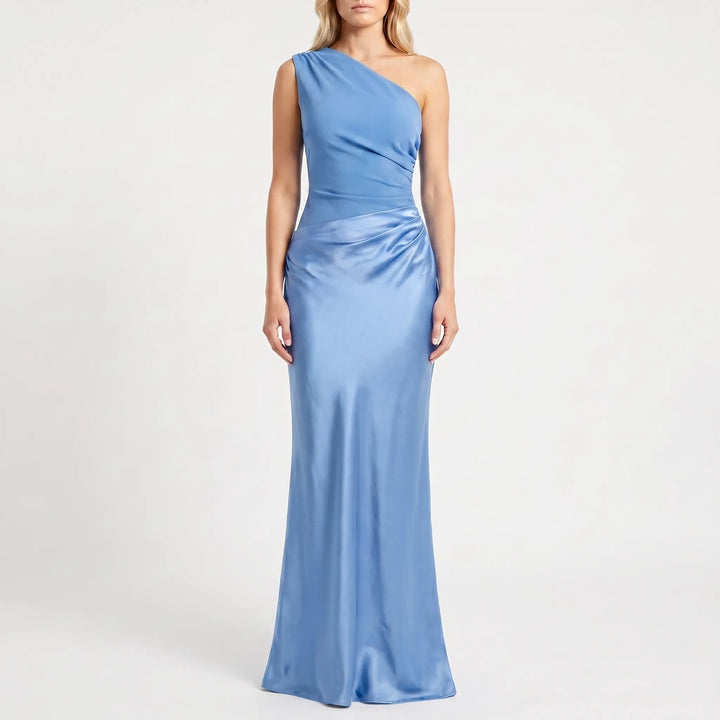 Velvoria - One-Shoulder Floor-Length Formal Gown