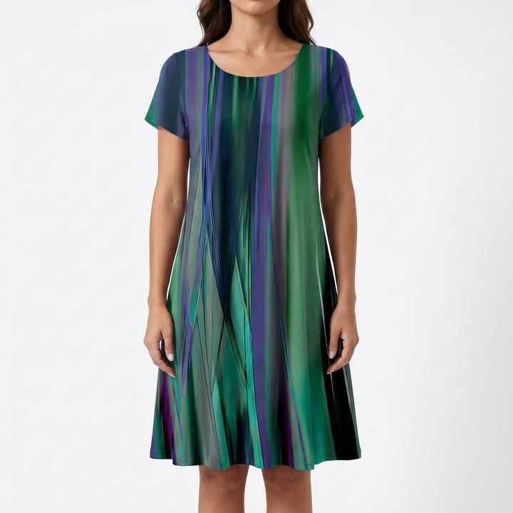 Verdala - Short Sleeve Flowing Midi Dress
