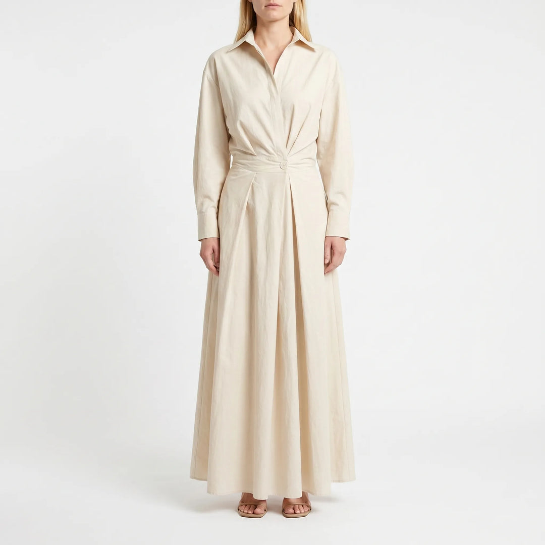 Verlaine - Collared Long-Line Midi Dress