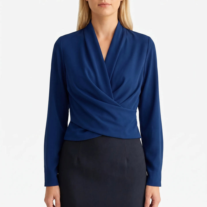 Vespera - Long-Sleeved Wrap Blouse