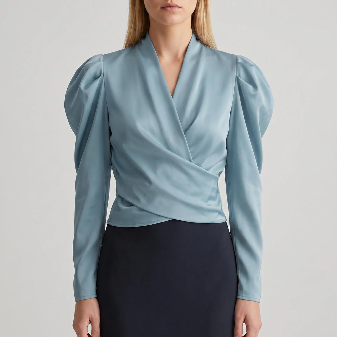 Vespera - Long-Sleeved Wrap Blouse