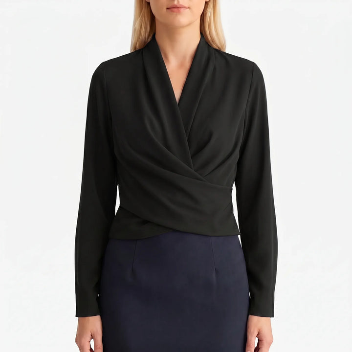 Vespera - Long-Sleeved Wrap Blouse