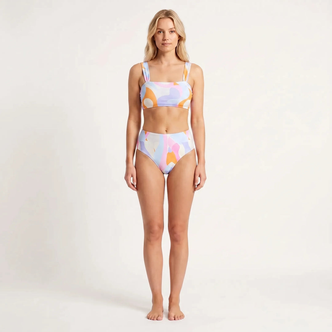 Wavella - Abstract Print Two-Piece Bikini Set