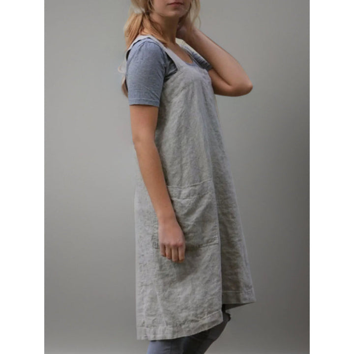 Women’s Apron with Cross-Back Design and Multiple Pockets