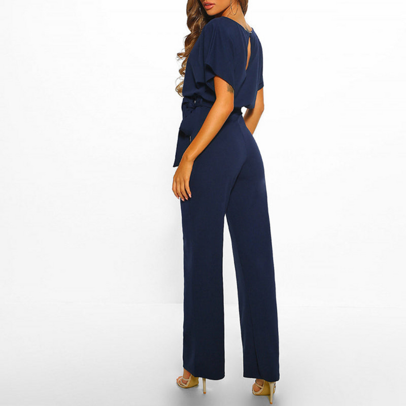 Women’s Jumpsuit with Fitted Cut and Lace-Up Waist