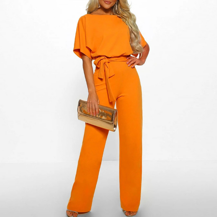 Women’s Jumpsuit with Fitted Cut and Lace-Up Waist