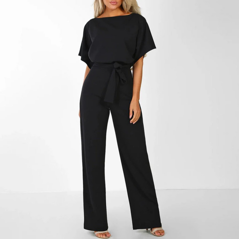 Women’s Jumpsuit with Fitted Cut and Lace-Up Waist