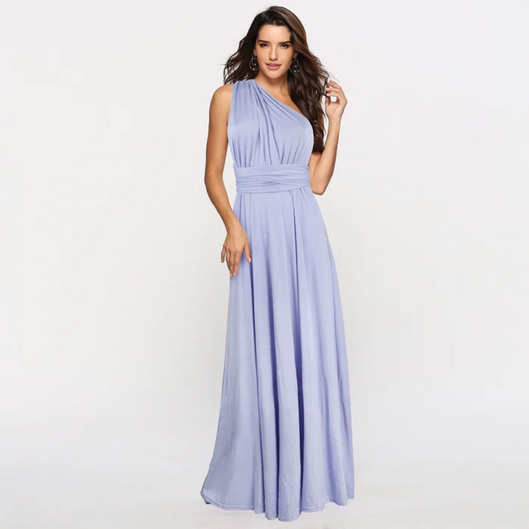 Women’s maxi Dress with Adjustable Straps and Pleated Waist