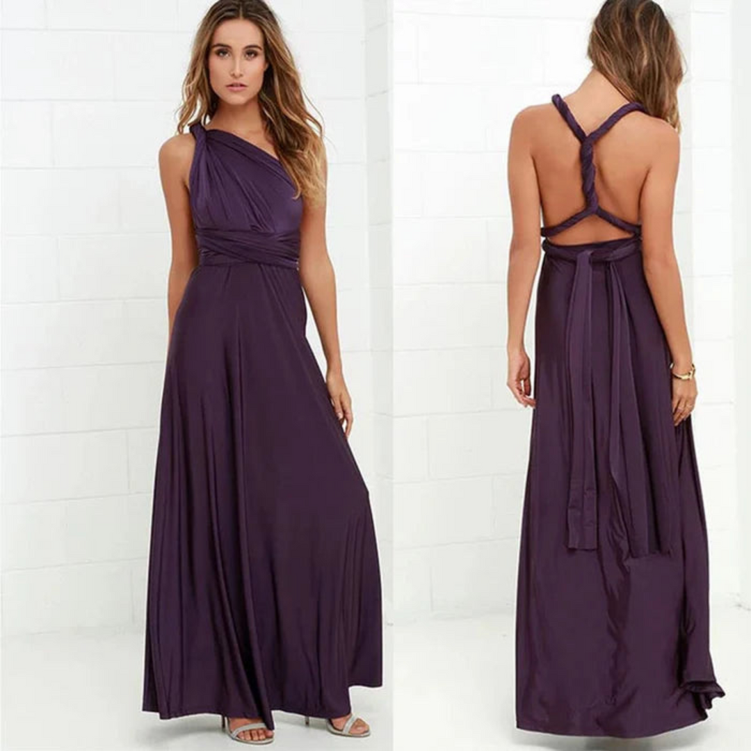 Women’s maxi Dress with Adjustable Straps and Pleated Waist