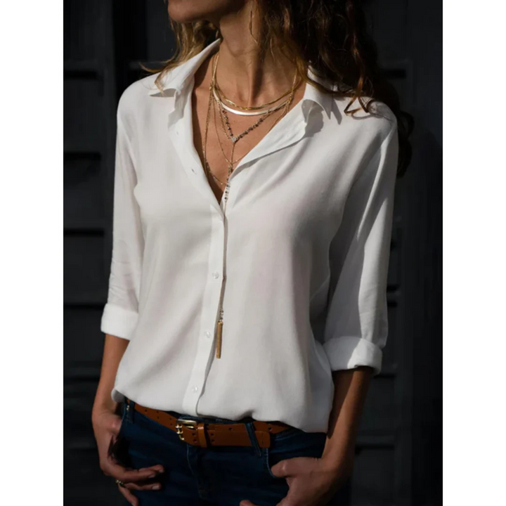 Women’s Shirt with Button-Down Closure and Long Sleeves