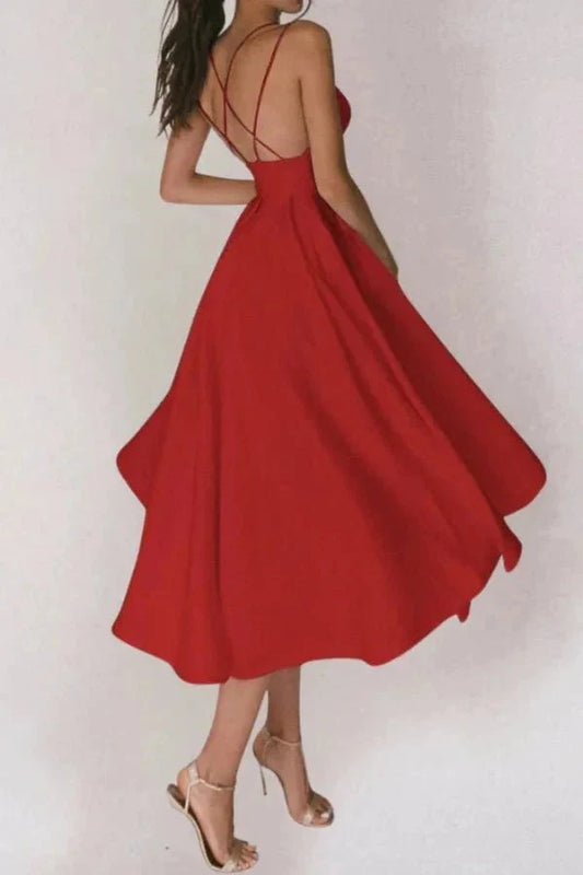 Women’s V-neck Dress with Adjustable Straps and Stylish Design