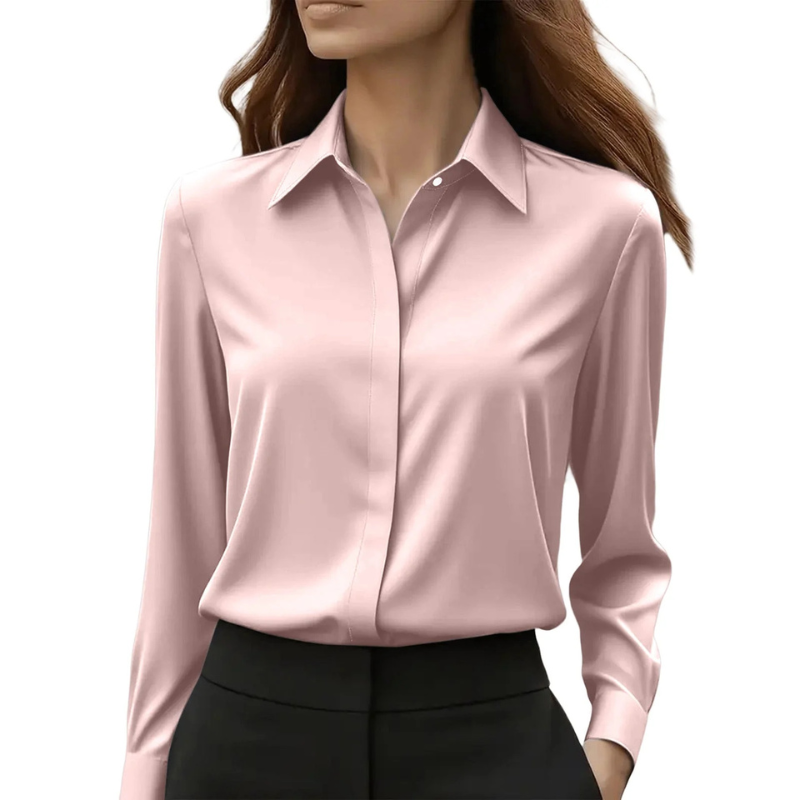 Women’s Classic Blouse with Button Detail and Classic Collar