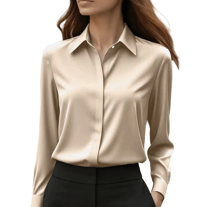Women’s Classic Blouse with Button Detail and Classic Collar