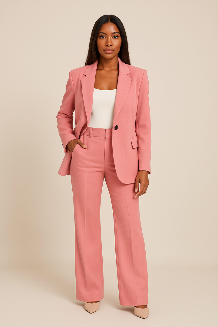 Women’s Suit Set with Blazer and Matching Trousers