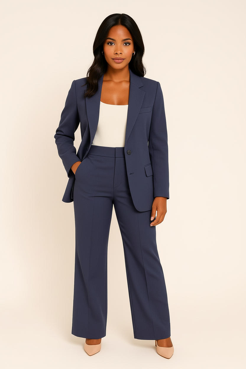 Women’s Suit Set with Blazer and Matching Trousers
