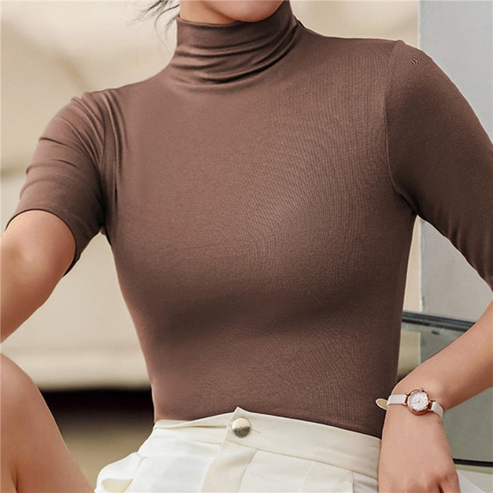 Women’s Turtleneck Top with Seamless Design