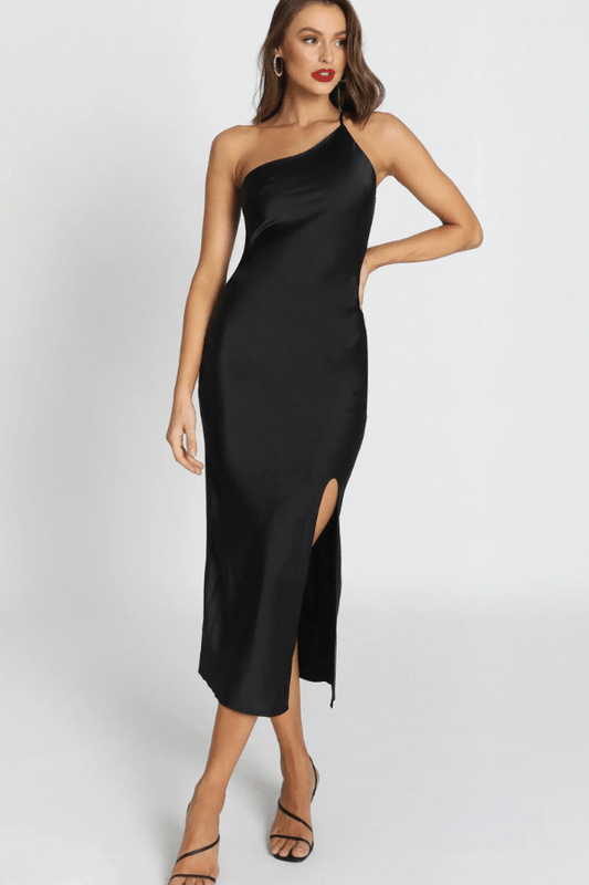 Women’s midi Dress with Open Back and Thigh Slit