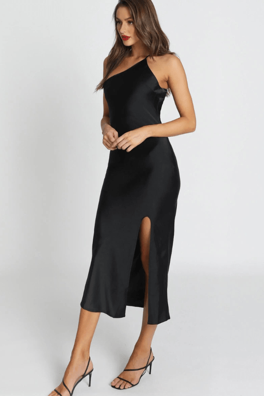 Women’s midi Dress with Open Back and Thigh Slit