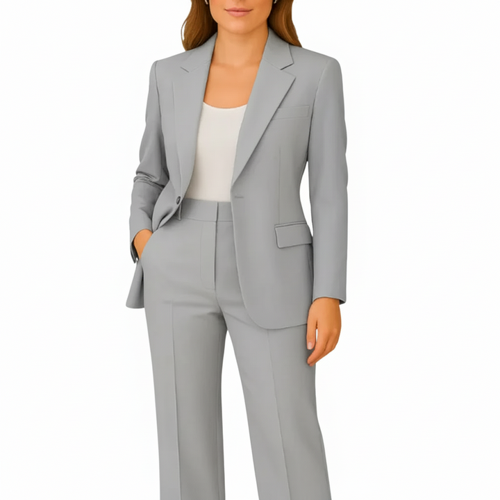 Women’s Two-Piece Suit with Tailored Blazer and Slim-Cut Trousers