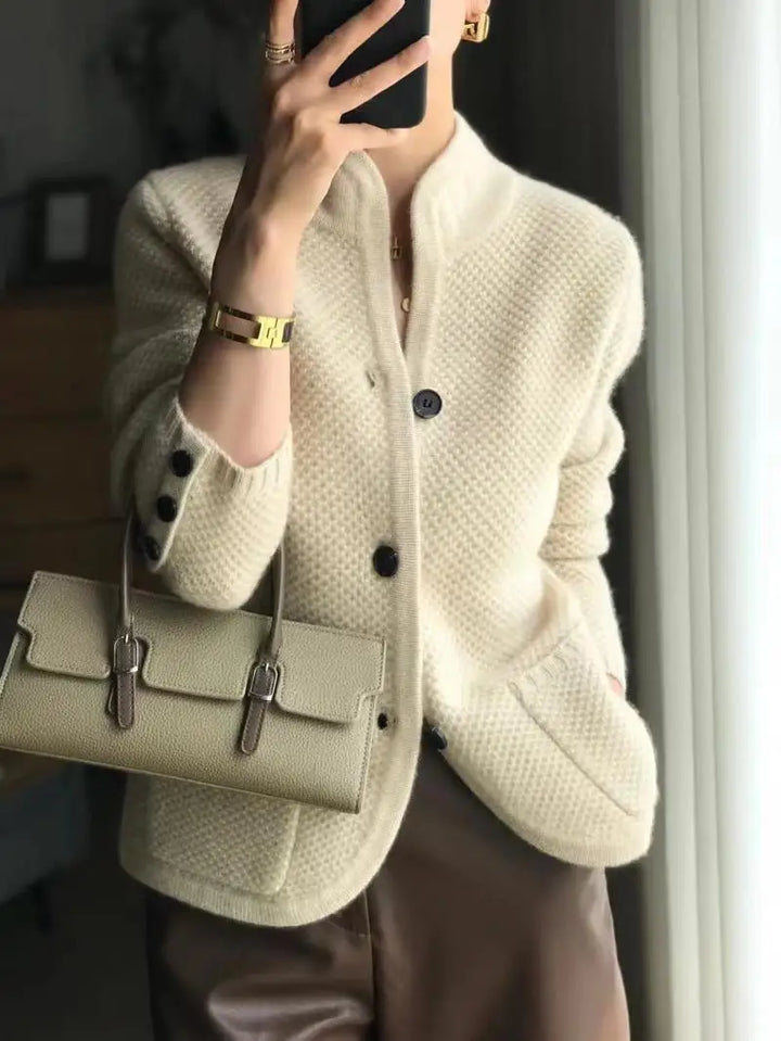 Women’s Cardigan with Button Closure and Long Sleeves