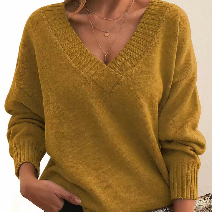 Womens Jumper with Crew Neckline and Long Sleeves