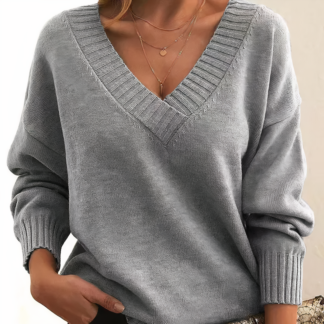 Womens Jumper with Crew Neckline and Long Sleeves