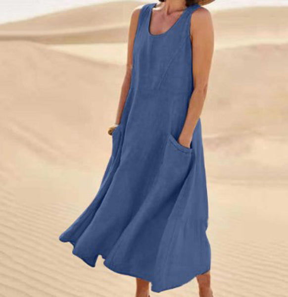 Women’s Maxi Dress with Pockets and Relaxed Fit