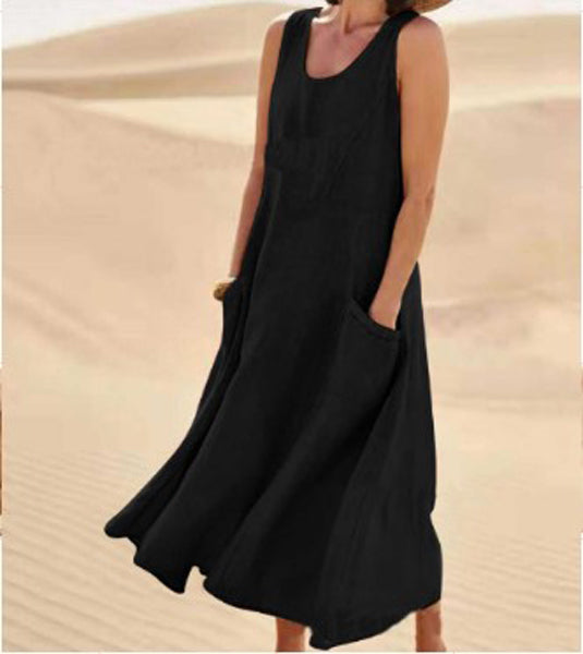 Women’s Maxi Dress with Pockets and Relaxed Fit