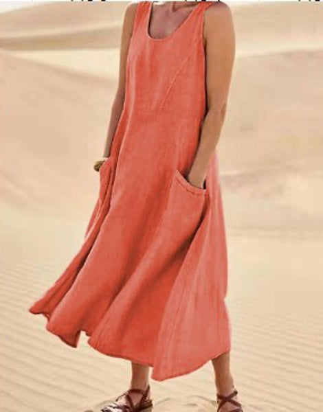 Women’s Maxi Dress with Pockets and Relaxed Fit