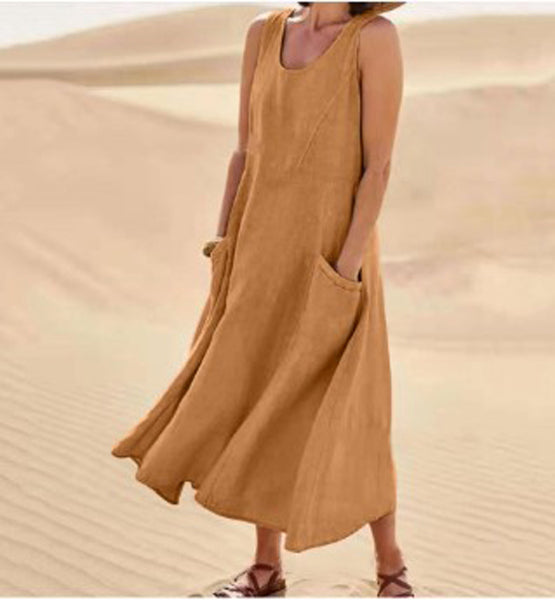 Women’s Maxi Dress with Pockets and Relaxed Fit